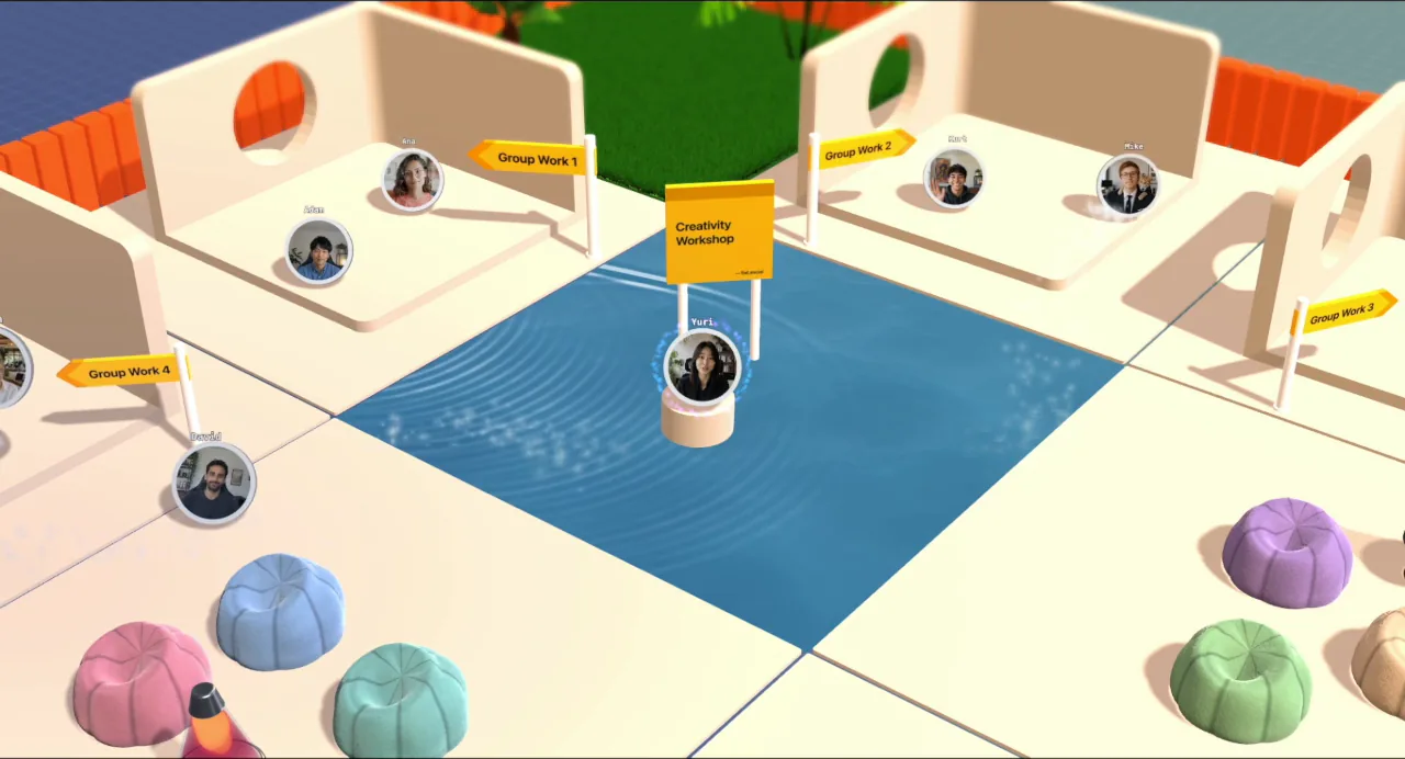 Enclosed isolated rooms inside a larger Open Spatial room