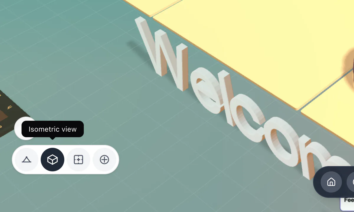 The camera view selector showing Normal, Isometric, Top, and First Person options