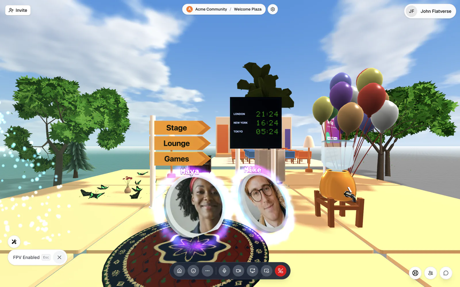 First Person view with the FPV Enabled pill