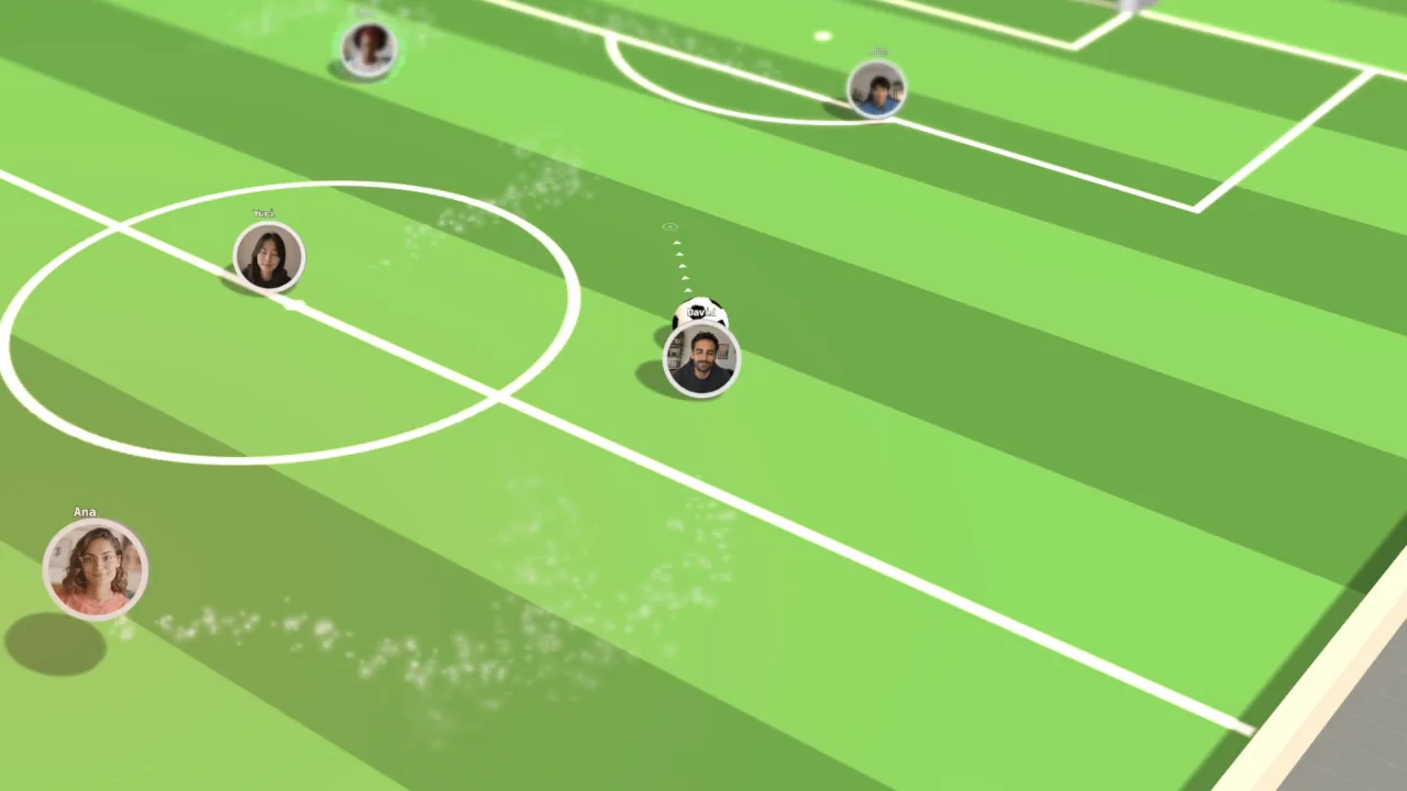 Players on the pitch during a football match