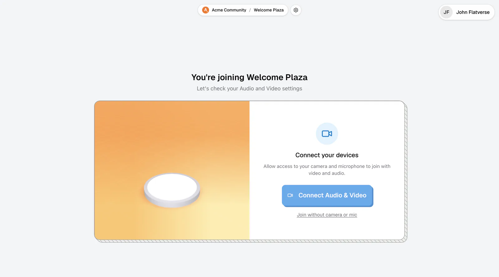 The Connect your devices card on the flat.social join screen